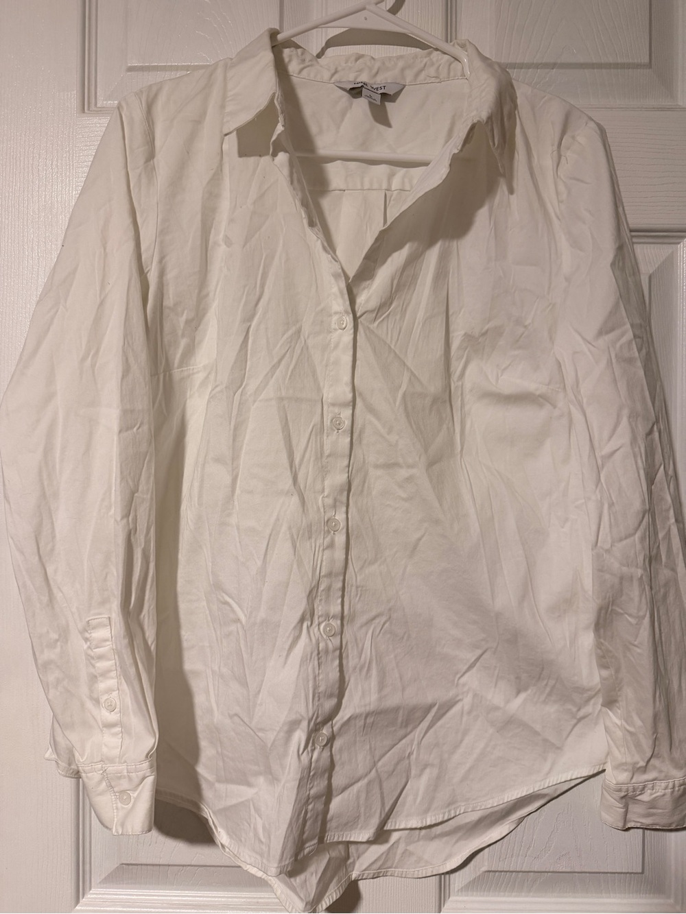 Nine West Men's White Button-Down Dress Shirt